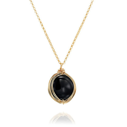 Universe Coin Onyx Necklace - Studio Spirali