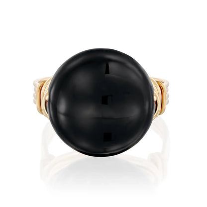 Universe Coin Onyx Ring - Studio Spirali