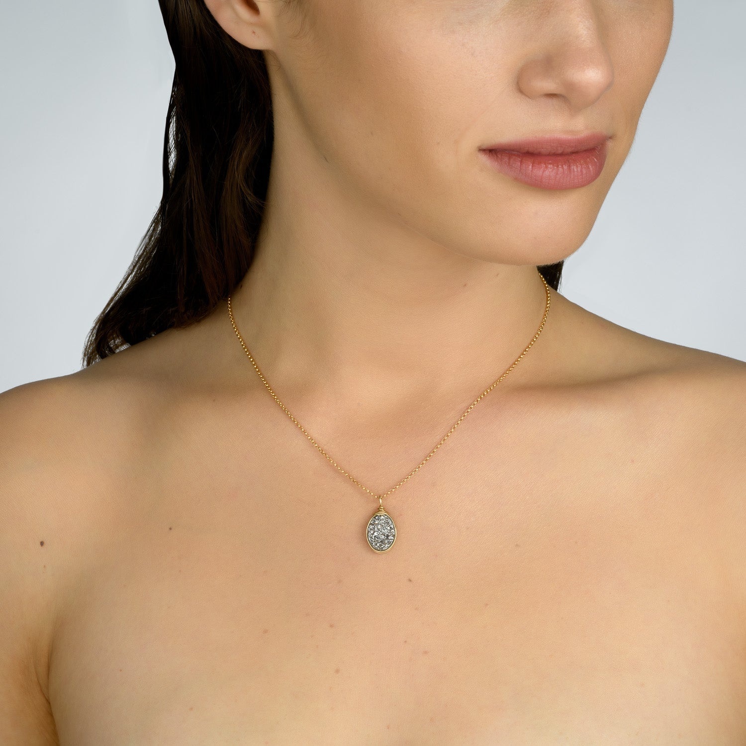Universe Gold Agate Necklace - Studio Spirali