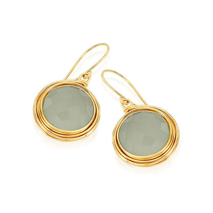 Universe Gold Chalcedony Earrings - Studio Spirali