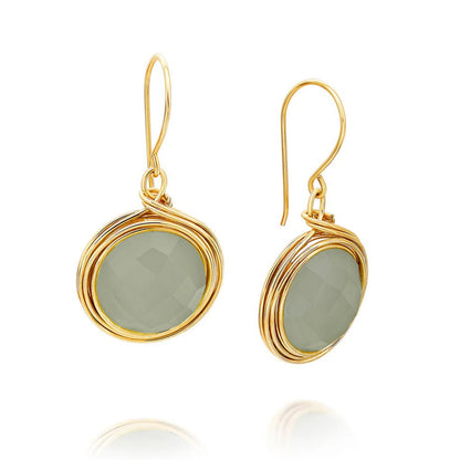 Universe Gold Chalcedony Earrings - Studio Spirali