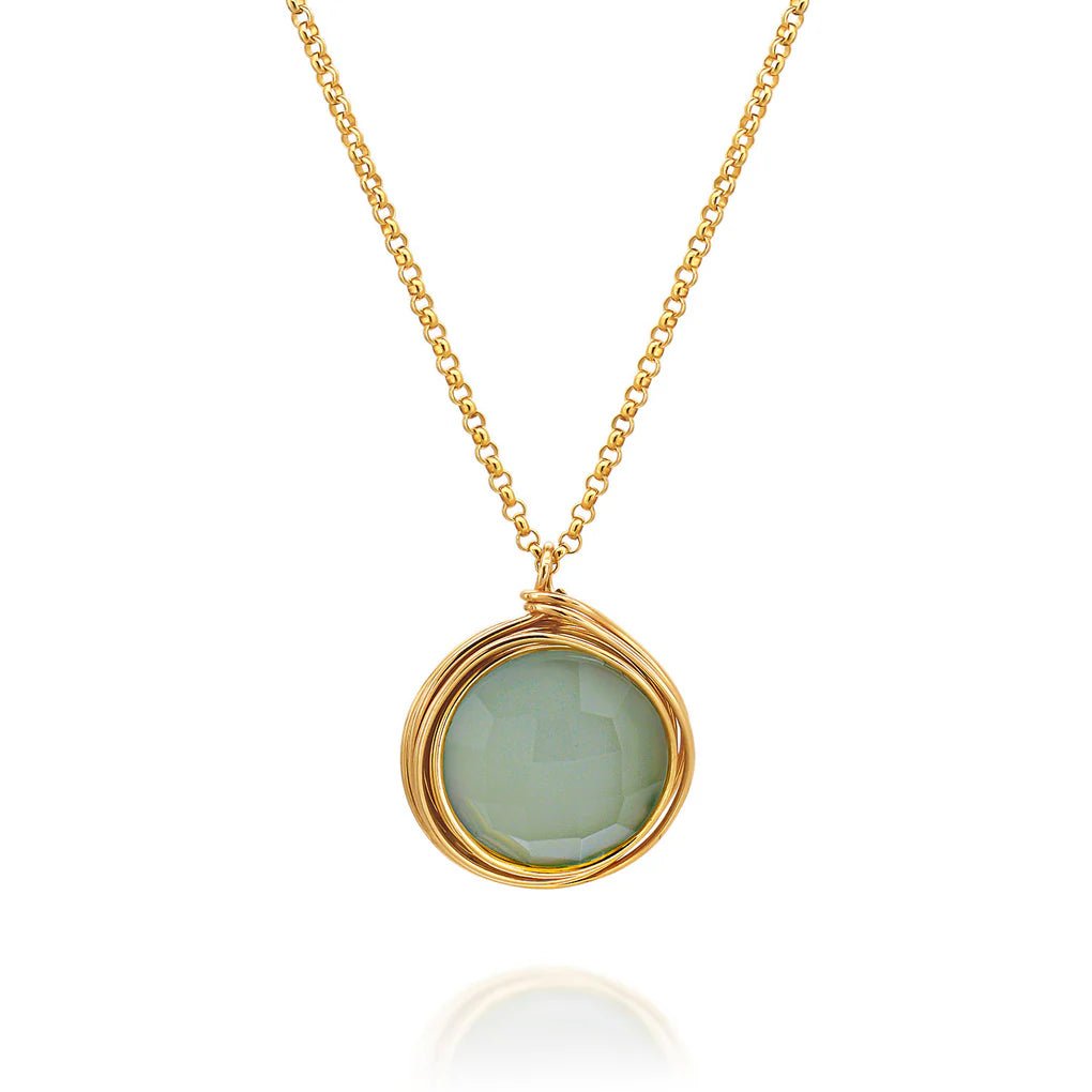 Universe Gold Chalcedony Necklace - Studio Spirali