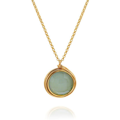 Universe Gold Chalcedony Necklace - Studio Spirali