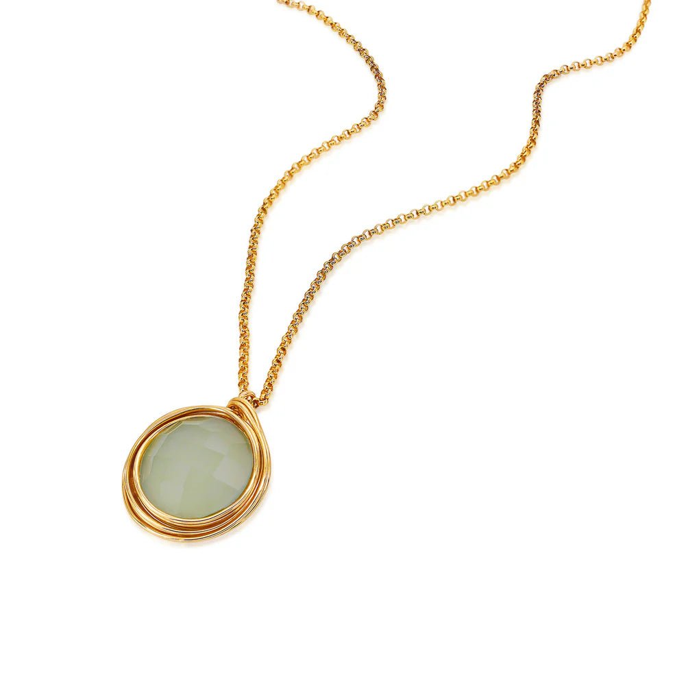 Universe Gold Chalcedony Necklace - Studio Spirali