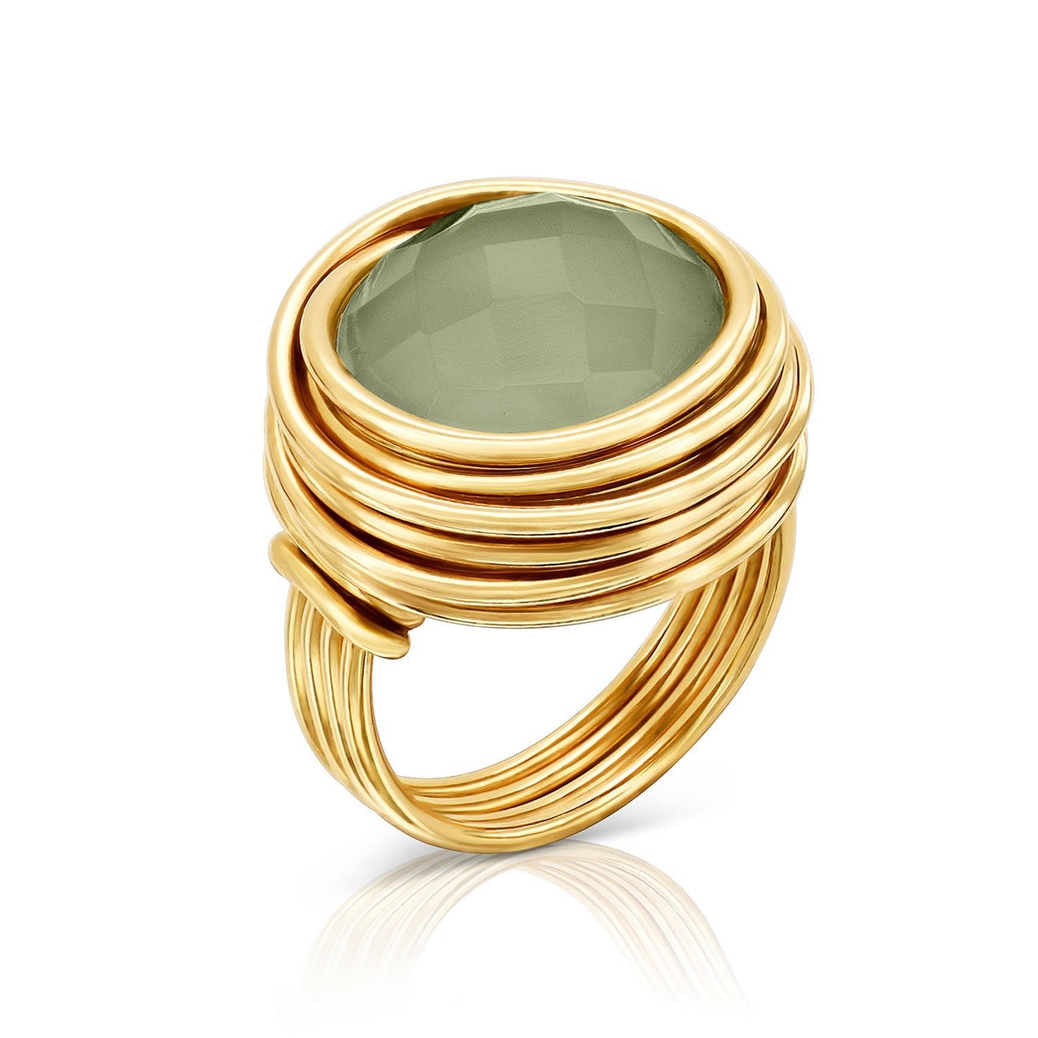 Universe Gold Chalcedony Ring - Studio Spirali