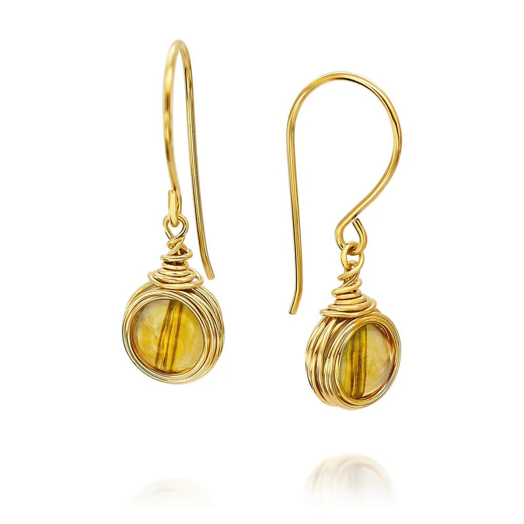 Universe Gold Citrine Earrings - Studio Spirali