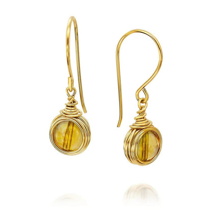Universe Gold Citrine Earrings - Studio Spirali