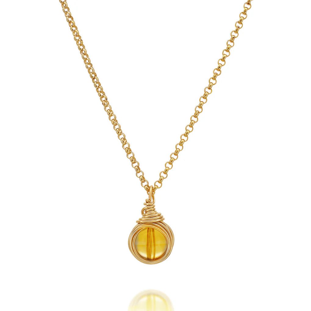 Universe Gold Citrine Necklace - Studio Spirali