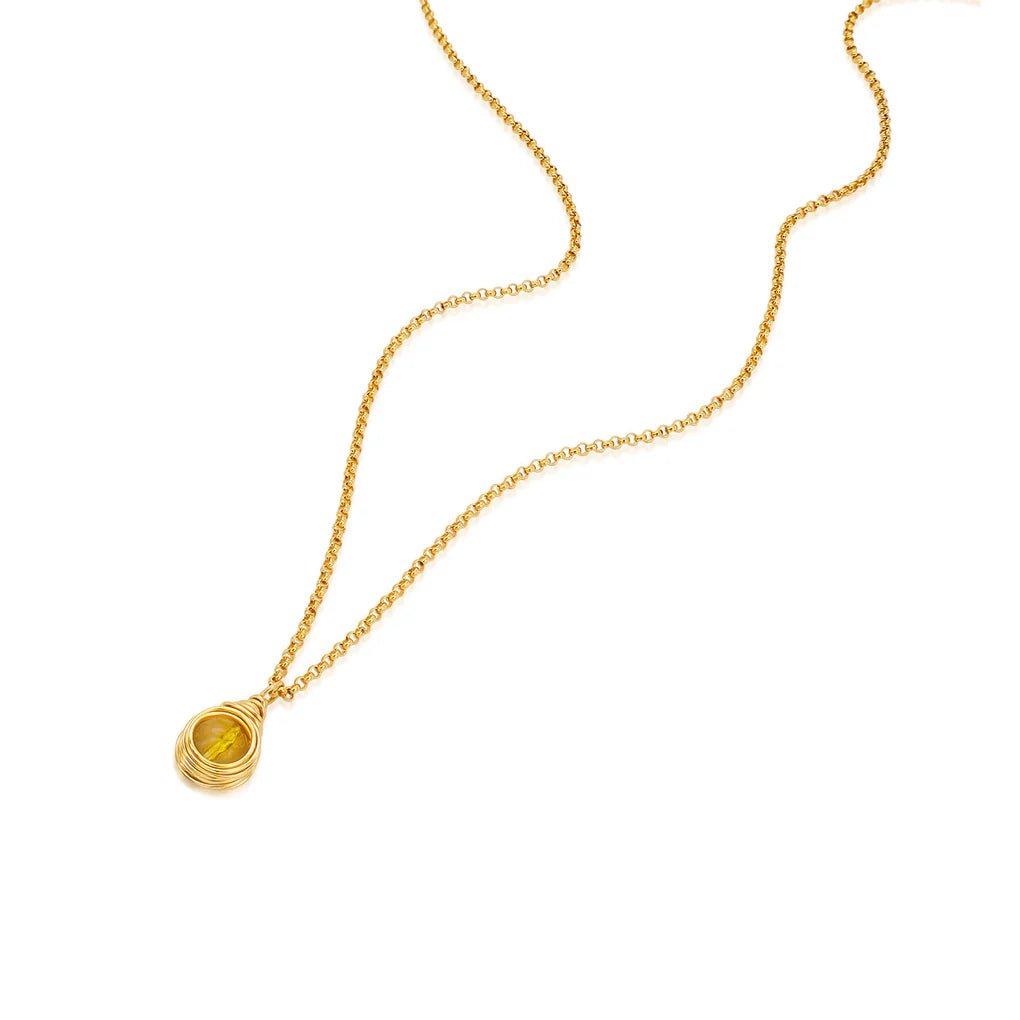 Universe Gold Citrine Necklace - Studio Spirali