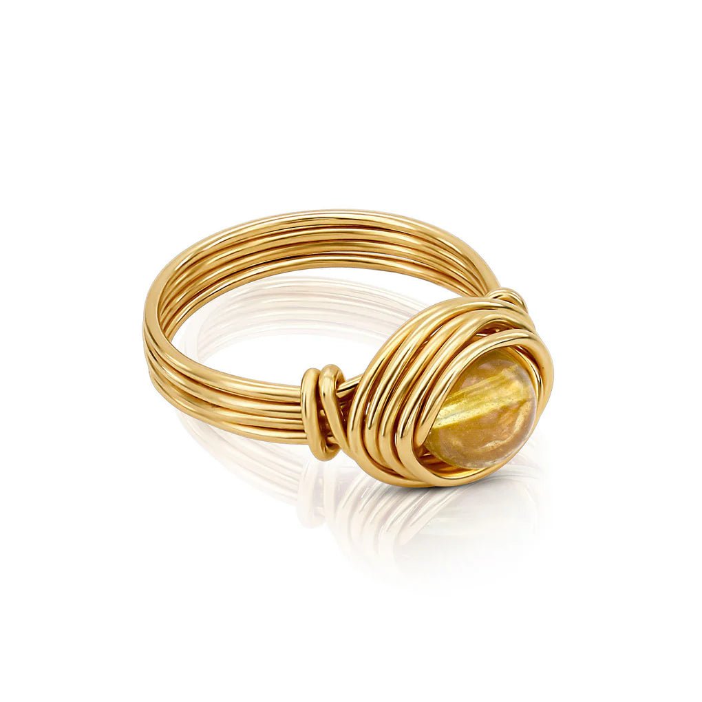 Universe Gold Citrine Ring - Studio Spirali