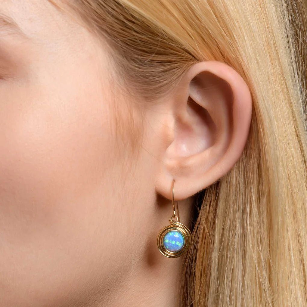 Universe Gold Opal Bead Earrings - Studio Spirali