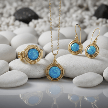 Universe Gold Opal Bead Ring - Studio Spirali