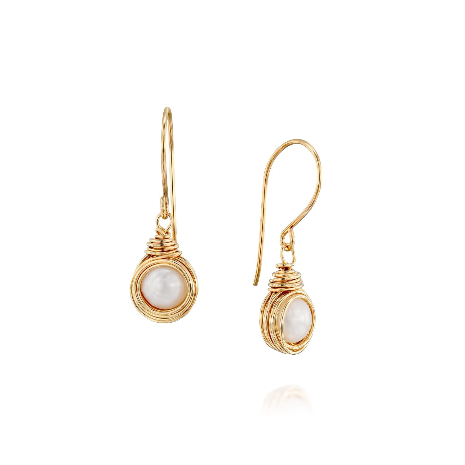 Universe Gold Pearl Sphere Earrings - Studio Spirali