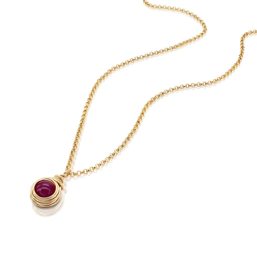Universe Gold Ruby Bead Necklace - Studio Spirali
