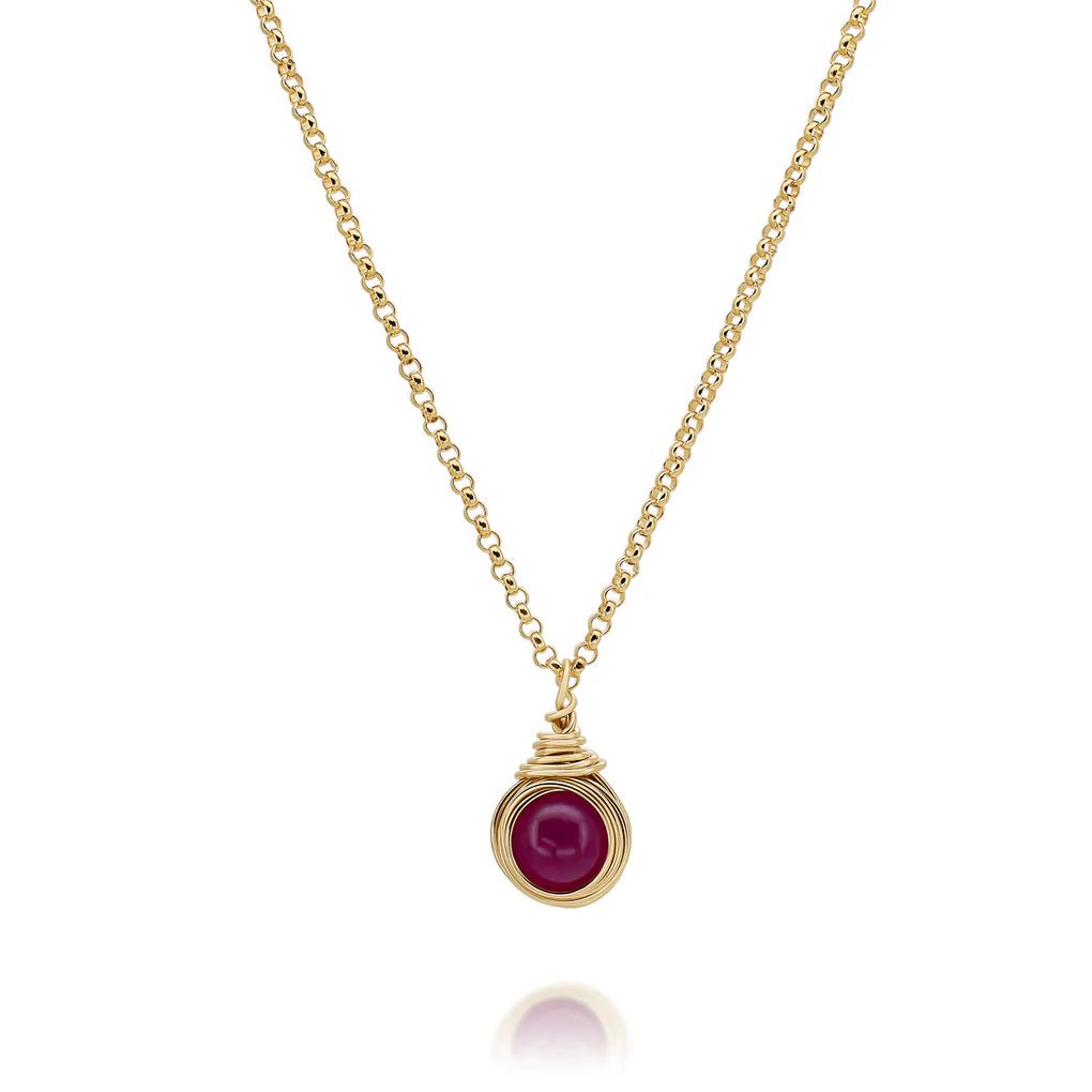 Universe Gold Ruby Bead Necklace - Studio Spirali
