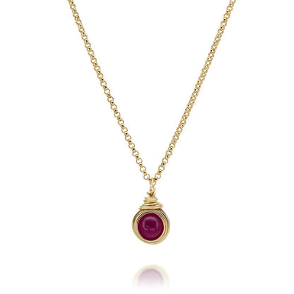 Universe Gold Ruby Bead Necklace - Studio Spirali