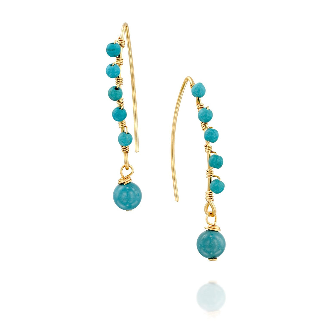 Universe Gold Turquoise Beaded Earrings - Studio Spirali
