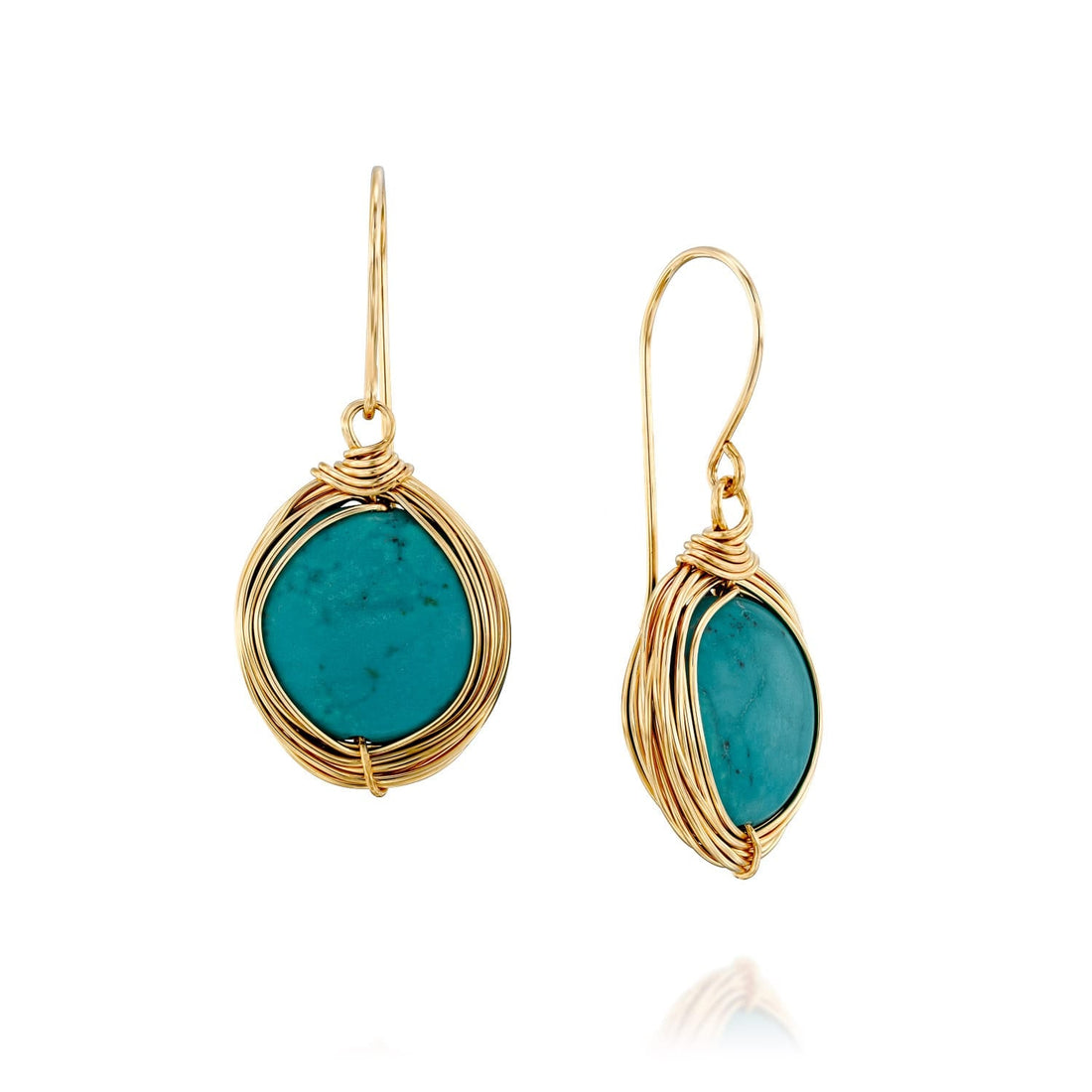 Universe Gold Turquoise Coin Earrings - Studio Spirali