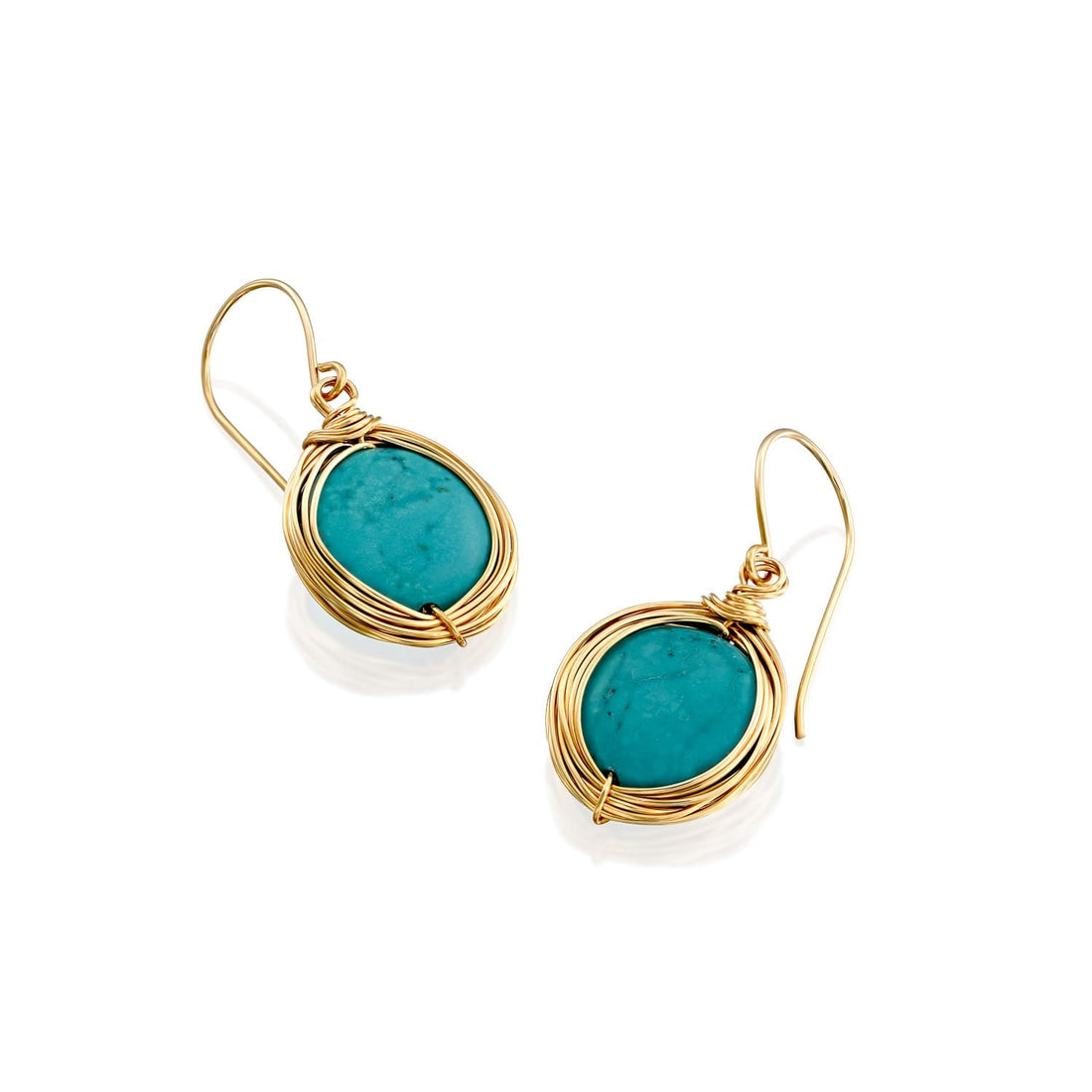 Universe Gold Turquoise Coin Earrings - Studio Spirali
