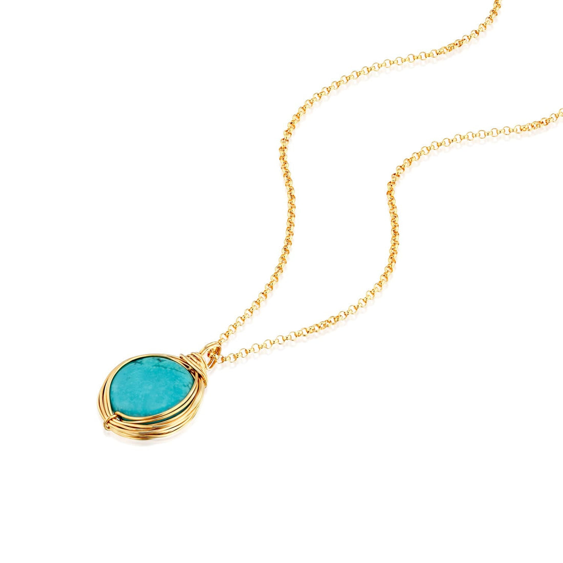 Universe Gold Turquoise Coin Necklace - Studio Spirali