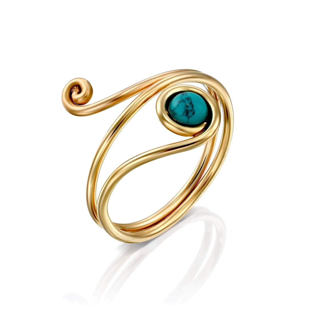 Universe Gold Turquoise Snake Ring - Studio Spirali