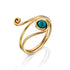 Universe Gold Turquoise Snake Ring - Studio Spirali