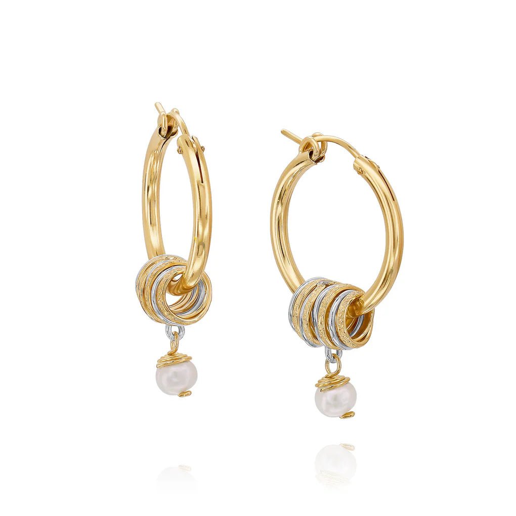 Universe Pearl Hoop Earrings - Studio Spirali