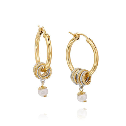 Universe Pearl Hoop Earrings - Studio Spirali