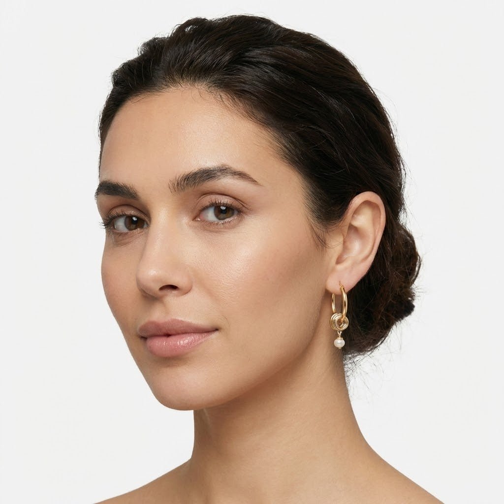 Universe Pearl Hoop Earrings - Studio Spirali