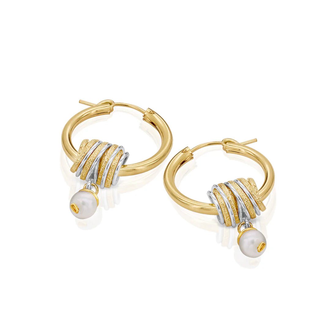 Universe Pearl Hoop Earrings - Studio Spirali