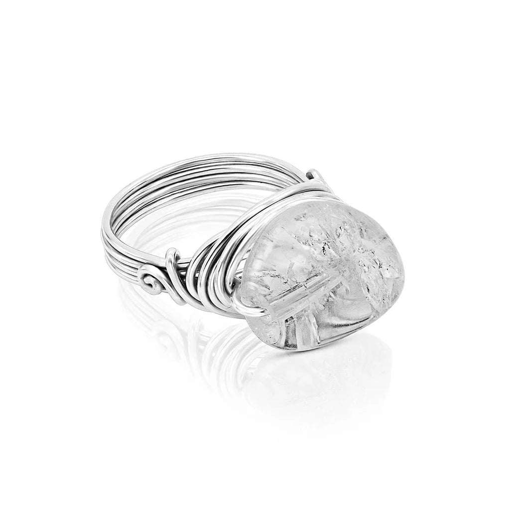 Universe Silver Ice Quartz Ring - Studio Spirali