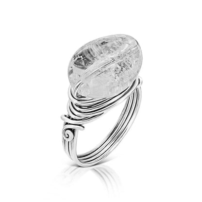 Universe Silver Ice Quartz Ring - Studio Spirali