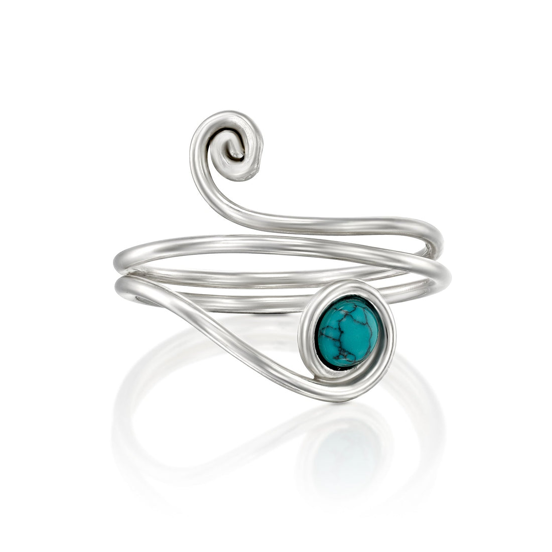 Universe Silver Turquoise Snake Ring - Studio Spirali