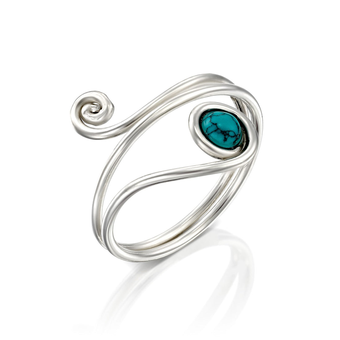 Universe Silver Turquoise Snake Ring - Studio Spirali
