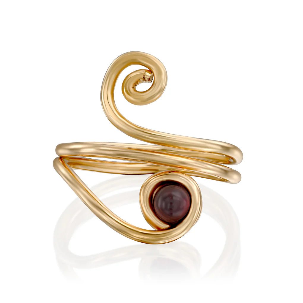 Universe Snake Garnet Ring - Studio Spirali