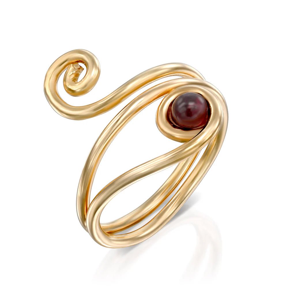 Universe Snake Garnet Ring - Studio Spirali