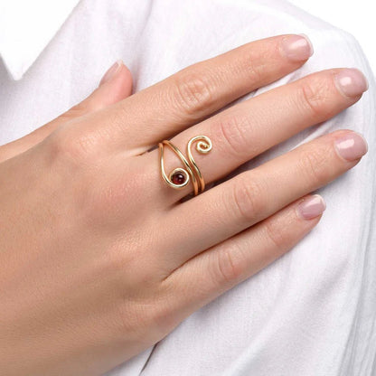 Universe Snake Garnet Ring - Studio Spirali