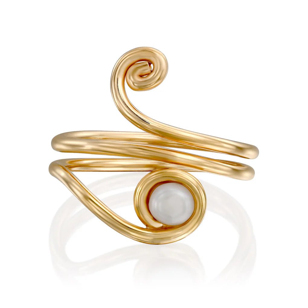 Universe Snake Pearl Ring - Studio Spirali