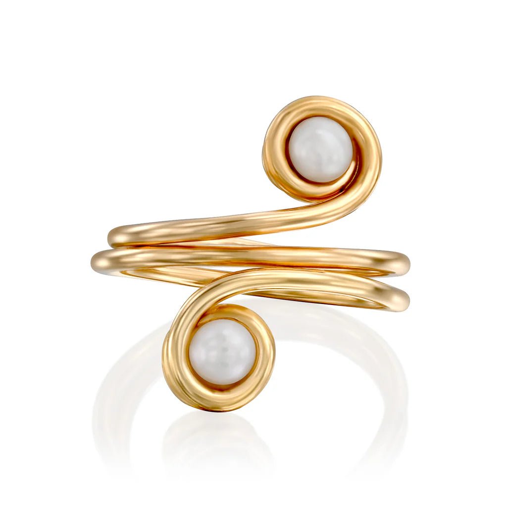 Universe Swirl Pearl Ring - Studio Spirali