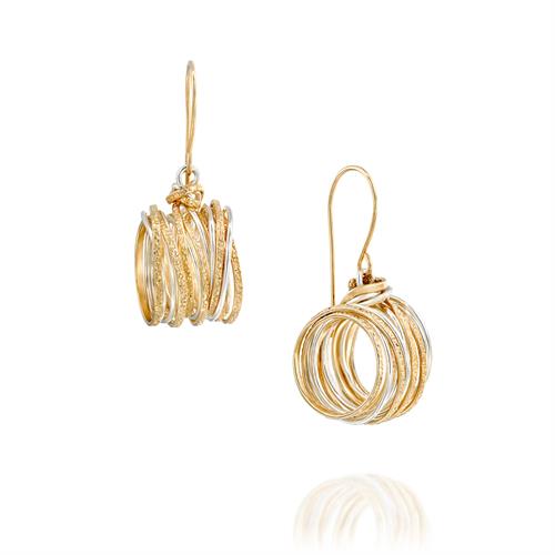 Gold &amp; Silver Spiral Earrings