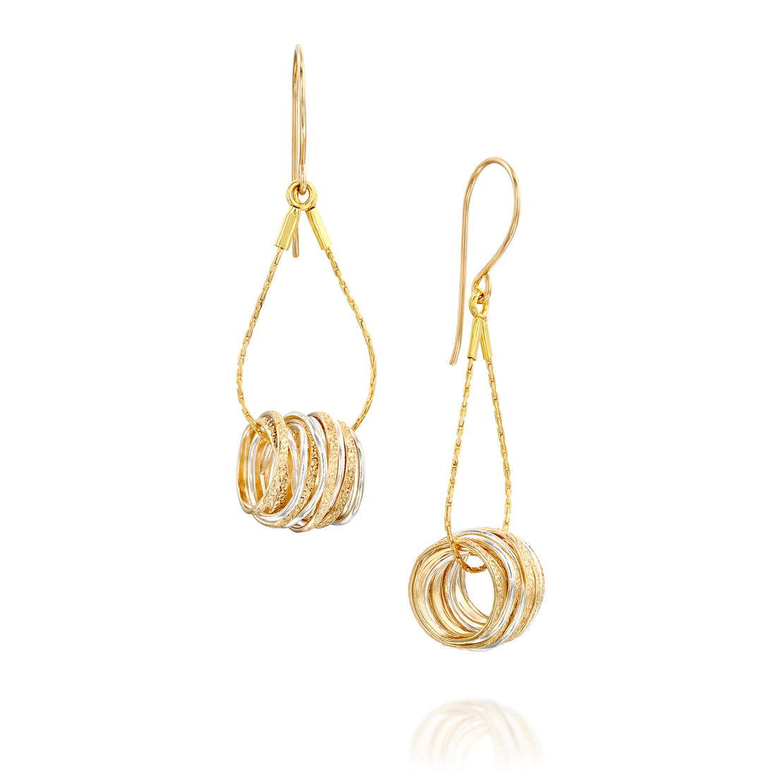 Gold & Silver Teardrop Earrings