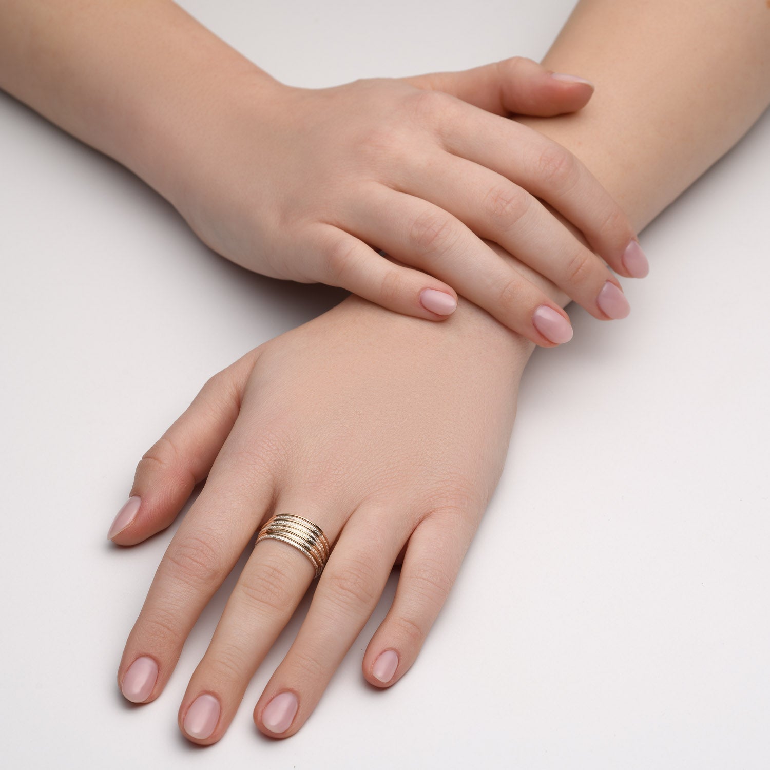 Mini Solid Gold &amp; Silver Aurora Ring - Studio Spirali
