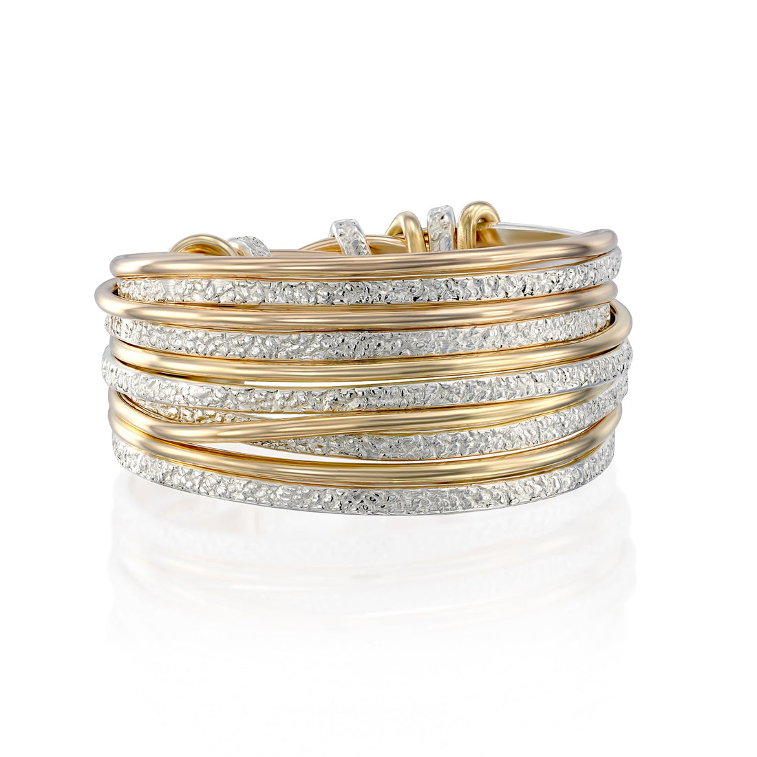 Mini Solid Gold &amp; Silver Aurora Ring - Studio Spirali