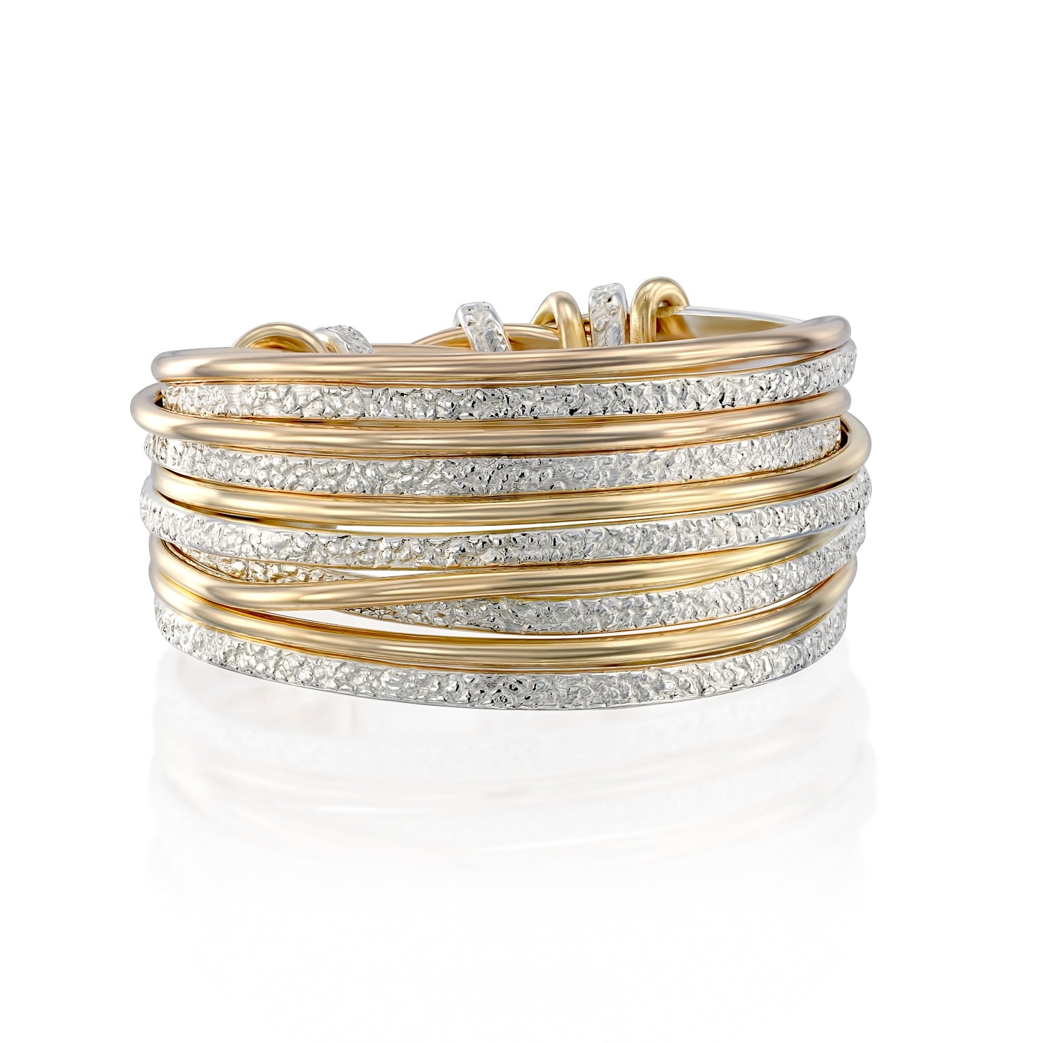 Mini Solid Gold &amp; Silver Aurora Ring - Studio Spirali
