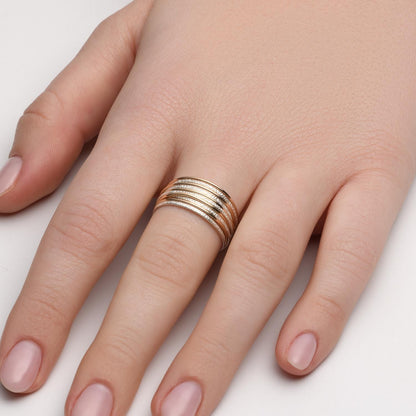 Mini Solid Gold &amp; Silver Aurora Ring - Studio Spirali