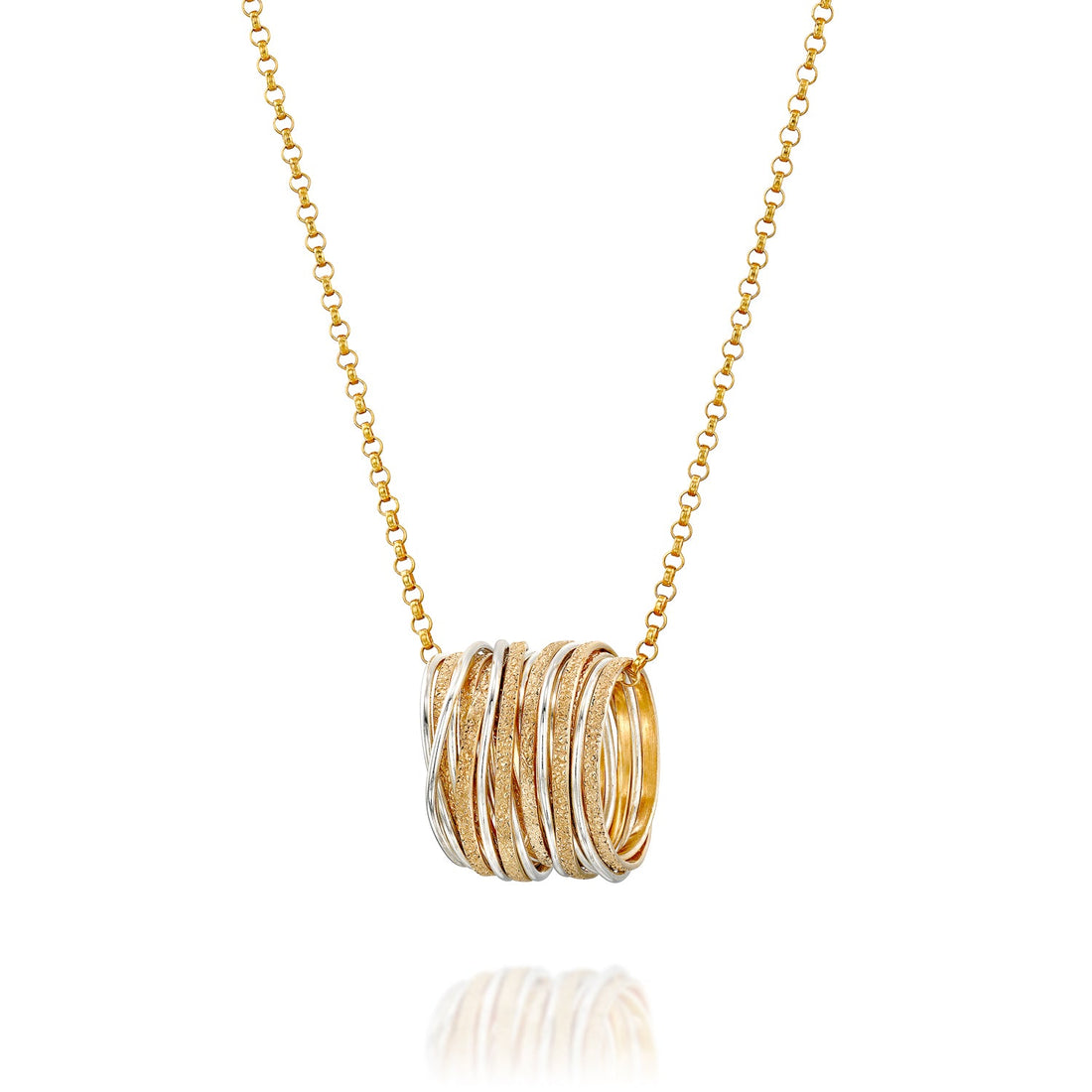 Solid Gold &amp; Silver Spiral Necklace - Studio Spirali