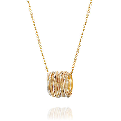 Solid Gold &amp; Silver Spiral Necklace - Studio Spirali