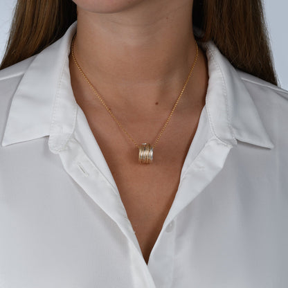 Solid Gold &amp; Silver Spiral Necklace - Studio Spirali