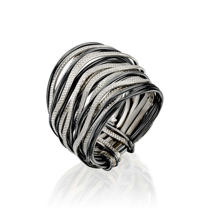 Spirali Black &amp; Silver Ring - Studio Spirali