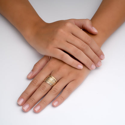 Spirali Gold &amp; Silver Sand Ring - Studio Spirali